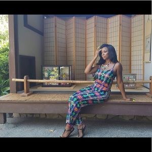 Multicolored jewel-tone jumpsuit 💙💜💚